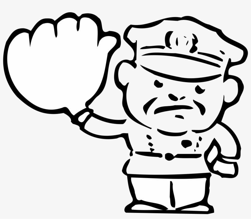 Big Image - Traffic Police Clipart Black And White, transparent png download