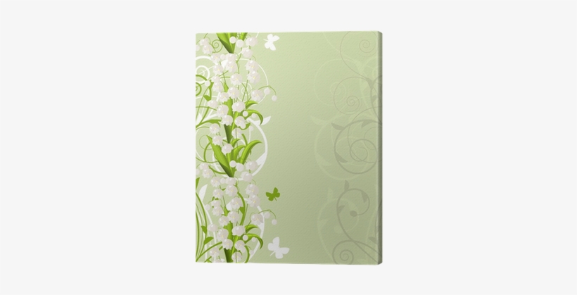 Vertical Pink Spring Background With Tulips And Flourishes - Background Lily Of The Valley, transparent png download