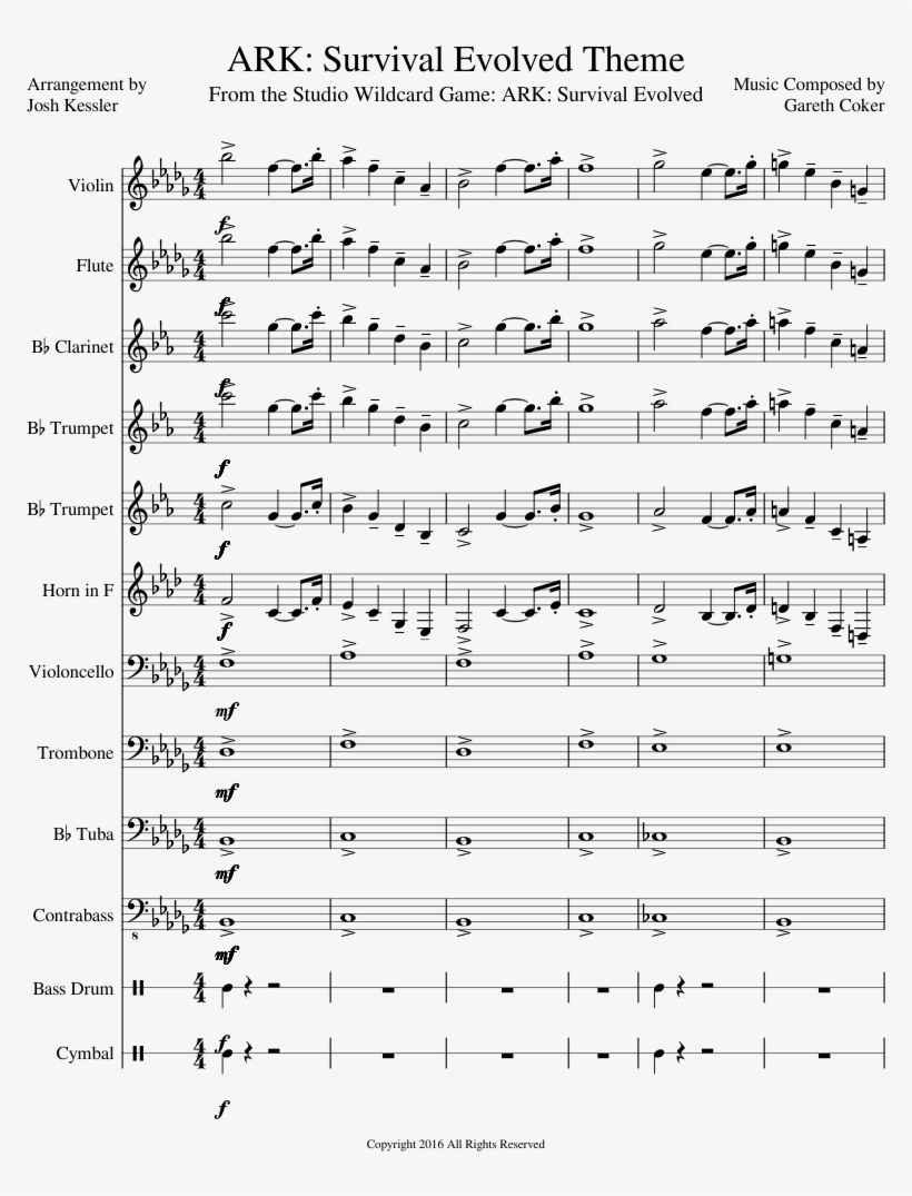 Survival Evolved Theme Sheet Music Composed By Music - Music, transparent png download