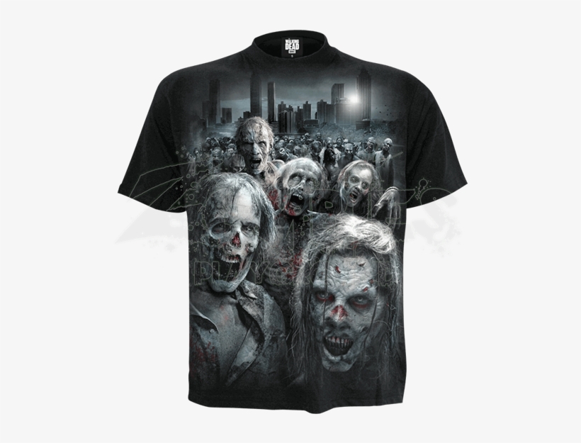 Walking Dead Zombie Horde T-shirt - Zombie Horde - Walking Dead Hoodie - Black, transparent png download