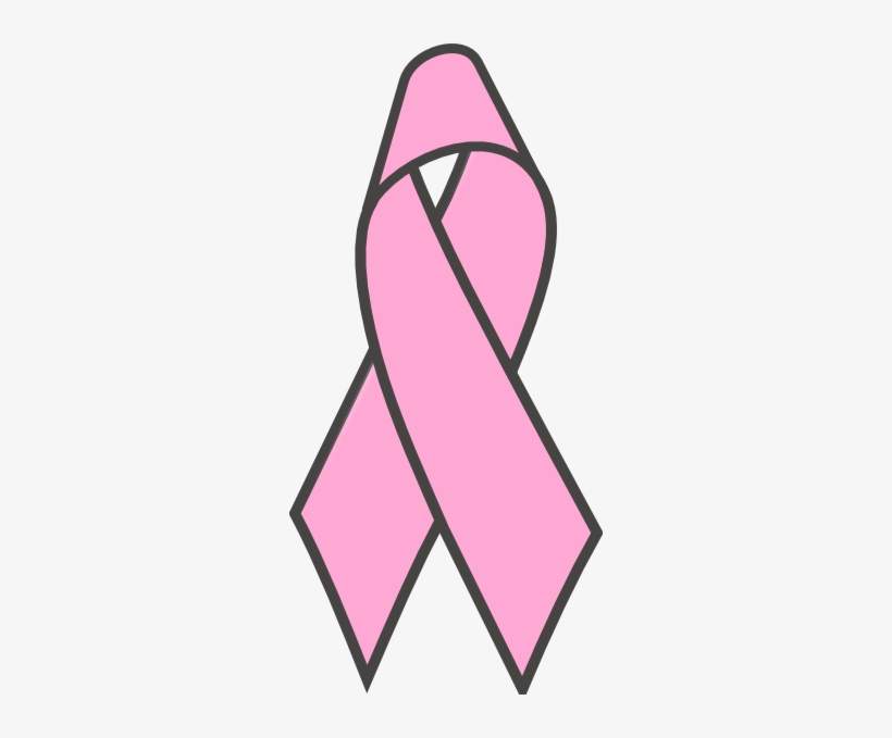 Cancer - Pink Ribbon With Black Outline, transparent png download