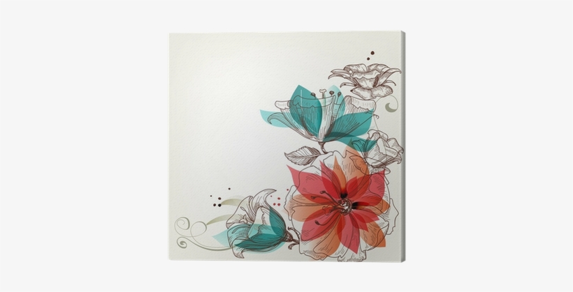 Cuadro En Lienzo Fondo De Flores Vintage • Pixers® - Beautiful Colorful Flowers Easter Greetings Card, transparent png download