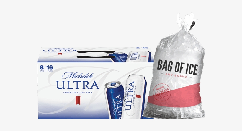 00 For Michelob Ultra® And Ice - Michelob Ultra Light Beer, 8 Pack, 16 Fl Oz, transparent png download