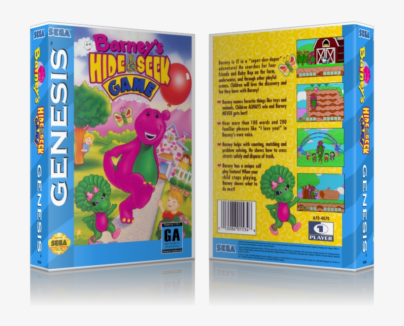 Sega Genesis Barney's Hide & Seek Game Sega Megadrive - Barney's Hide & Seek Game Sega Genesis Complete, transparent png download