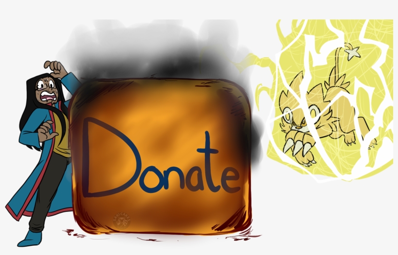 The Donate Icon Being Distroyed By Luxray, While Kamon - Illustration, transparent png download