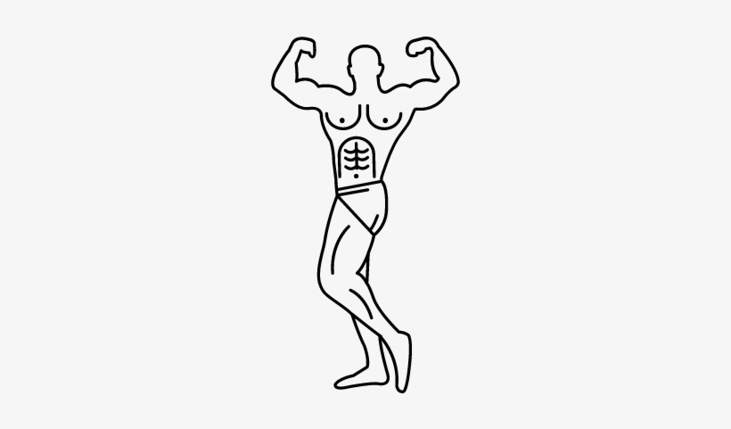 Muscular Man Showing His Muscles Vector - Gespierde Man Tekenen, transparent png download