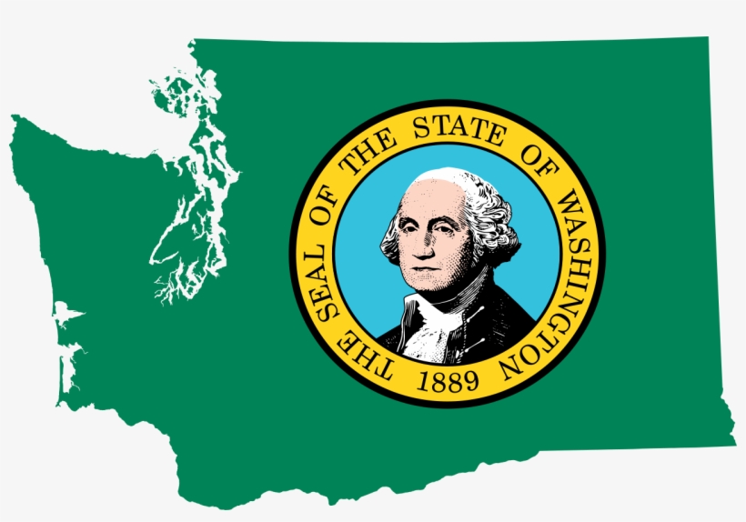 Flag Map Of Washington - Washington State Law, transparent png download