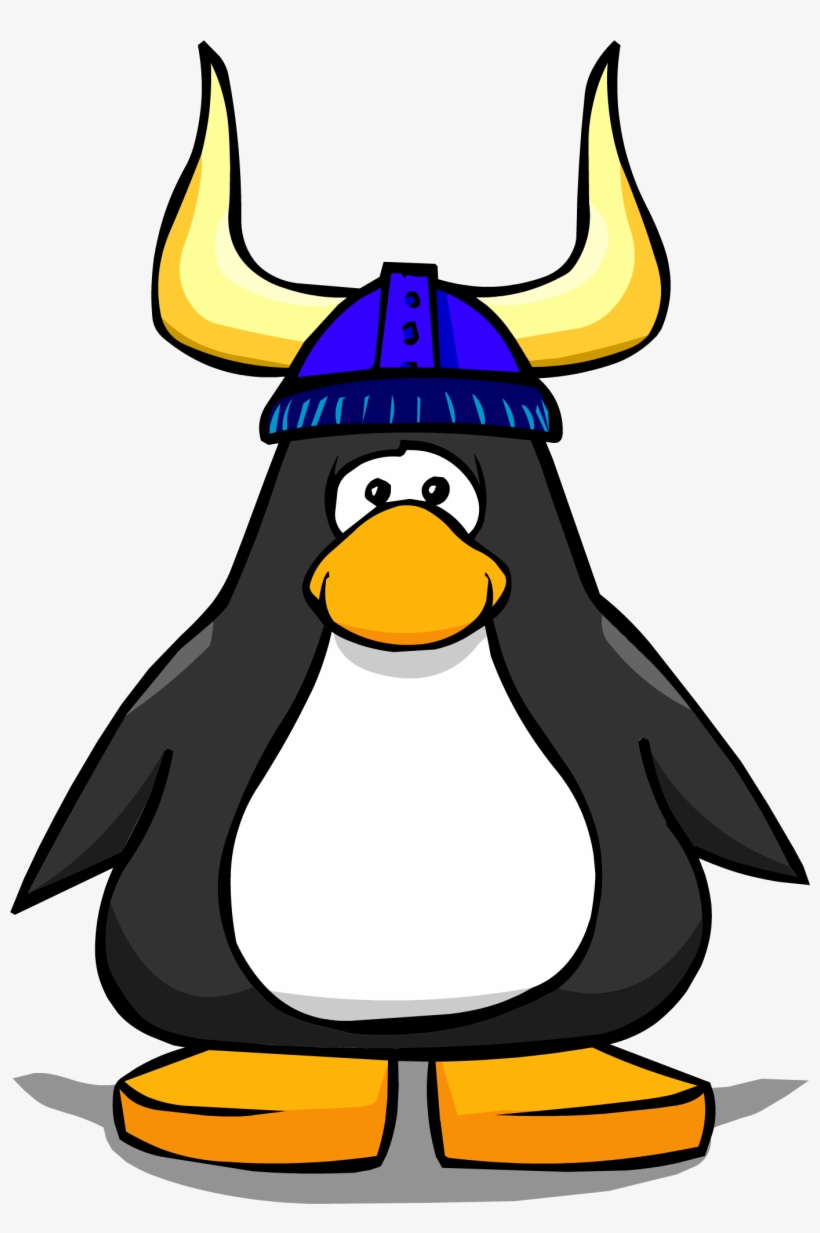 Blue Viking Helmet Player Card - Penguin With Hard Hat, transparent png download