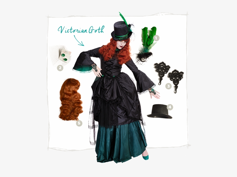 Victorian Goth Costume - Costume, transparent png download