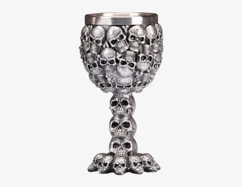 Silver Skull Goblet - Wine Glass, transparent png download