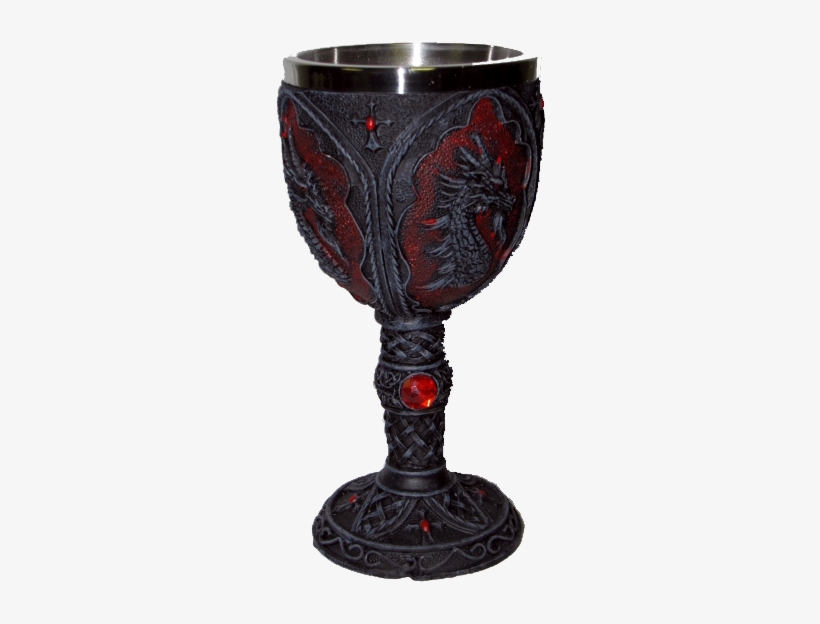 Bejeweled Royal Dragon Goblet Cup Stainless Lining - Antique, transparent png download