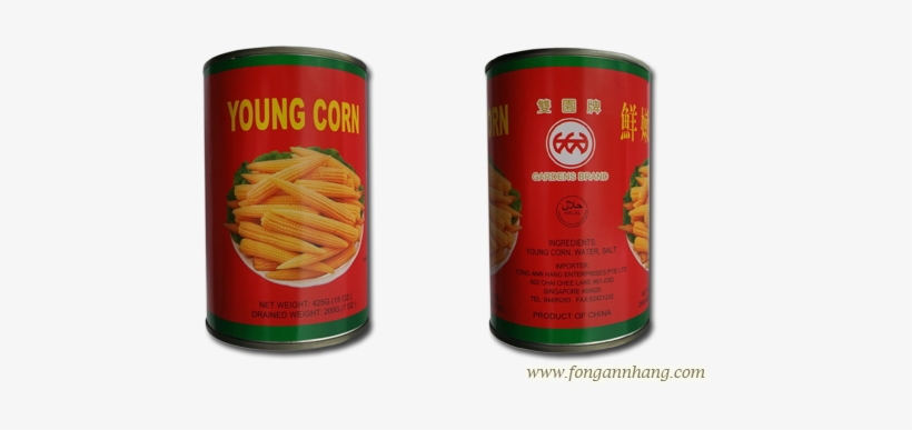 Gardens Brand Whole Young Corn Canned Food - Halal, transparent png download
