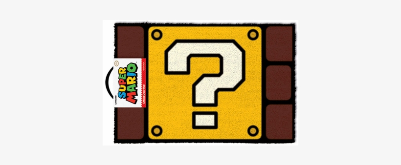 Super Mario Doormat Question Mark Block 40 X 60 Cm - Door Mat Super Mario, transparent png download
