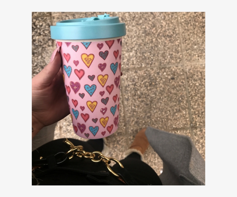 Bamboo Cup Candy Hearts Turquoise Blue - Gift, transparent png download