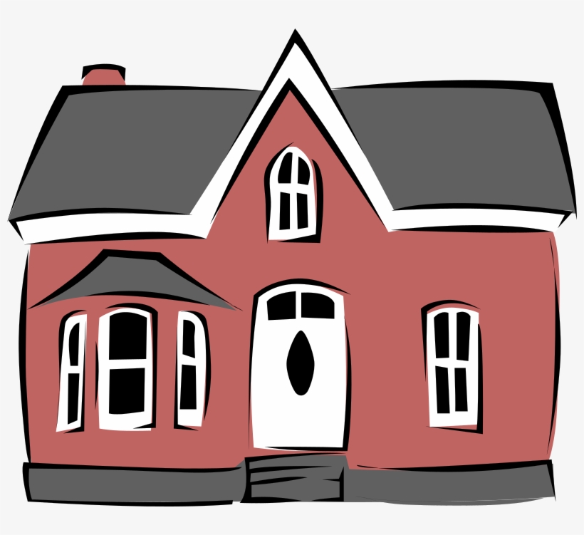 Free Vector Colonial House Clip Art - House Clip Art, transparent png download