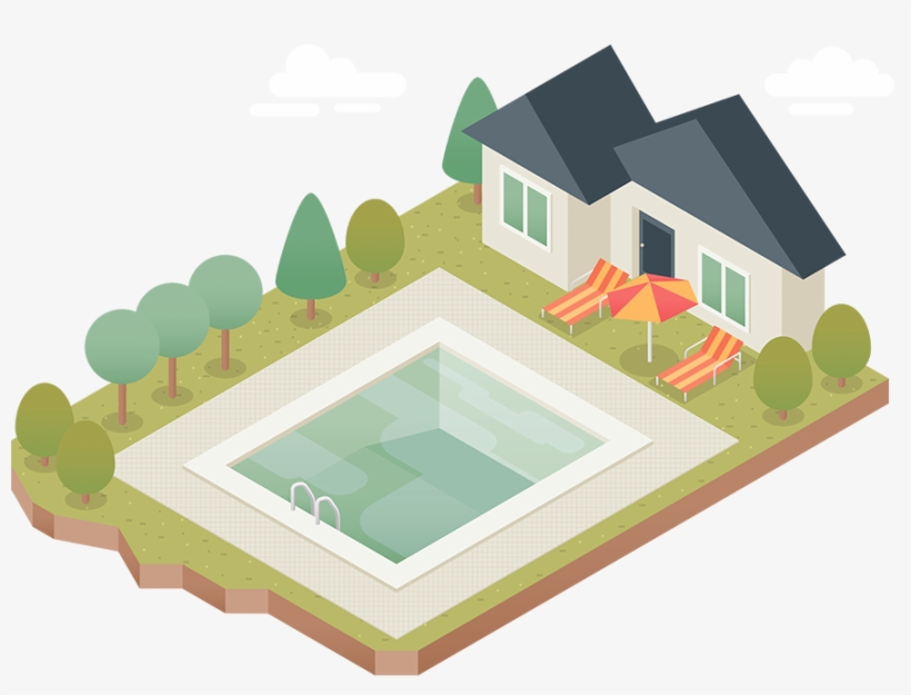 At Two Men & A Vacuum, We Know What An Honor It Is - House With Pool Vector, transparent png download