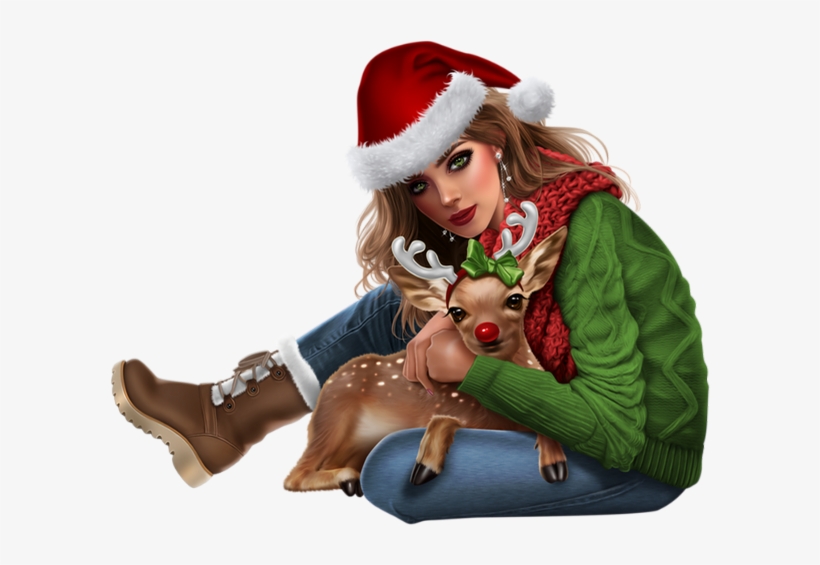 Tube Femme Noel Png, transparent png download