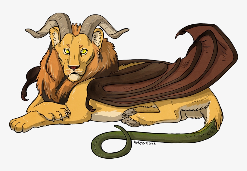 Chimera Transparent - Lion With Goat Horns, transparent png download