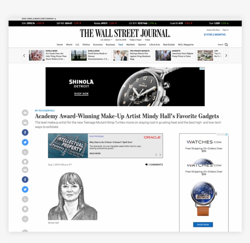 The Wall Street Journal Tech - Web Page, transparent png download