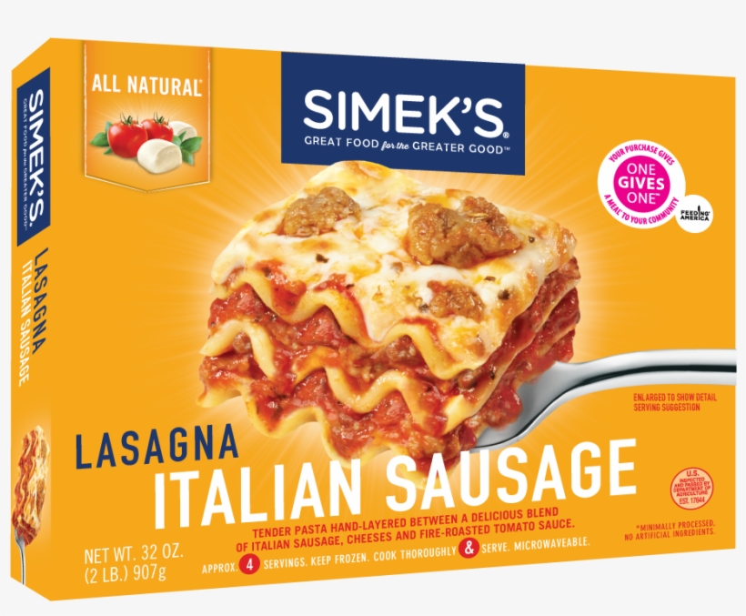 Italian Sausage Lasagna - Simeks Lasagna, Meat & Sauce - 32 Oz, transparent png download