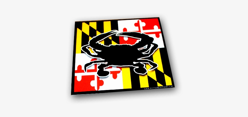 Maryland Flag & Crab / 4" X 4" Sticker - T-shirt, transparent png download