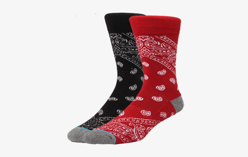 Bandana Socks Black Red, transparent png download