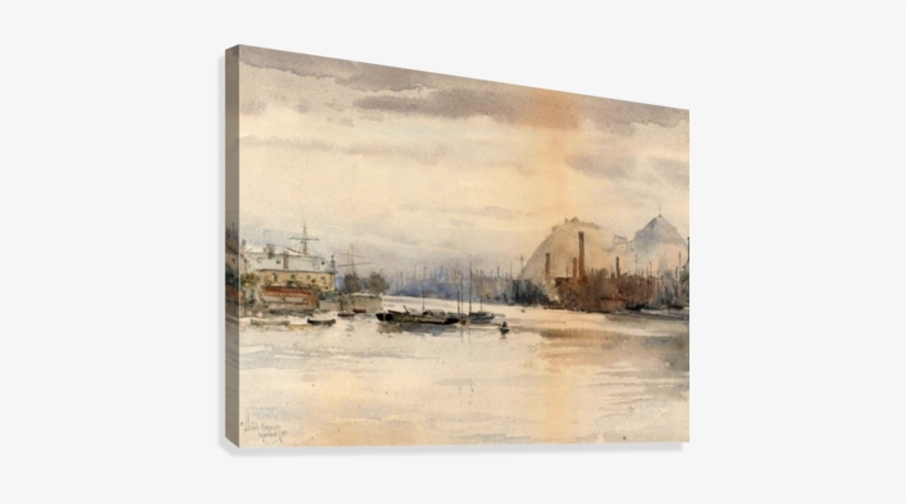 Dumbarton Rock Canvas Print - Watercolor Painting, transparent png download