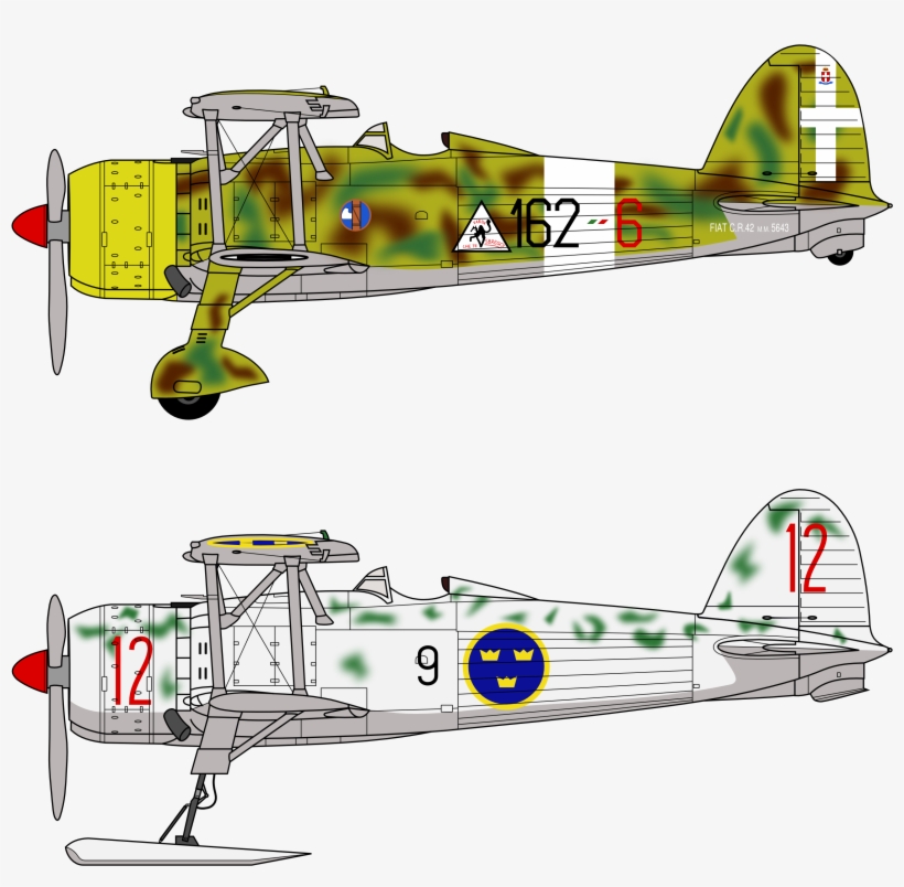 File - Fiat C - R - 42 Falco Profiles - 13º Gruppo Caccia, transparent png download
