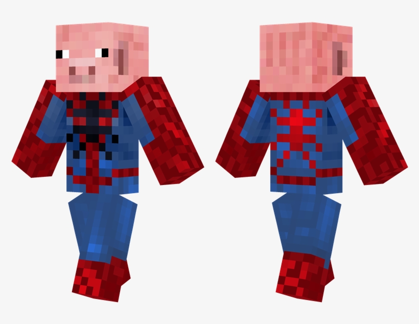 Spiderpig - Green And Black Minecraft Skins, transparent png download