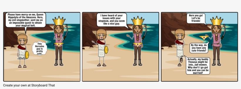 Hippolyta & Hercules - Cartoon, transparent png download