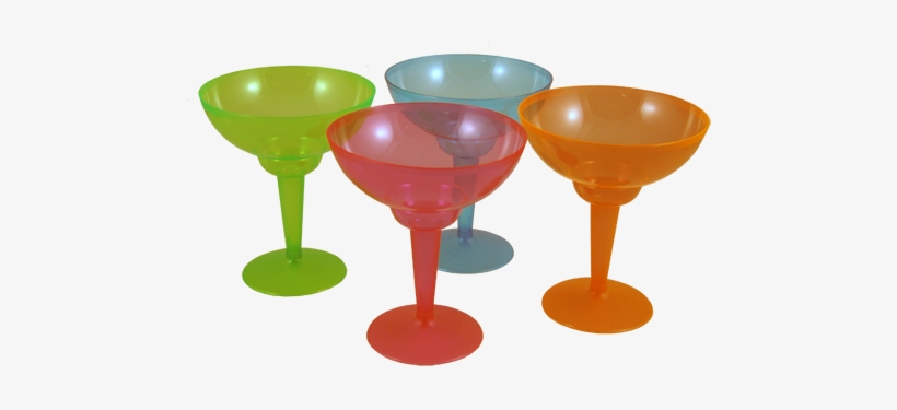 Neon Margarita Glasses - Plastic Margarita Glasses Neon Orange, transparent png download