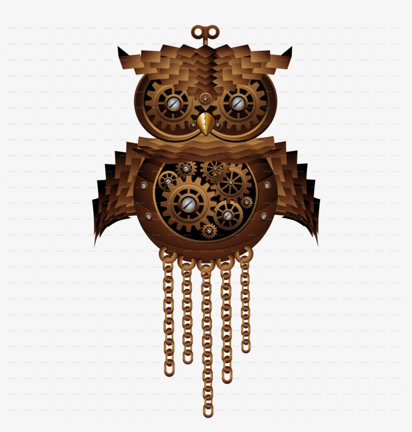 Steampunk Owl Style Mechanical Toy By Bluedarkat - Steampunk Owl Vintage Style Card, transparent png download