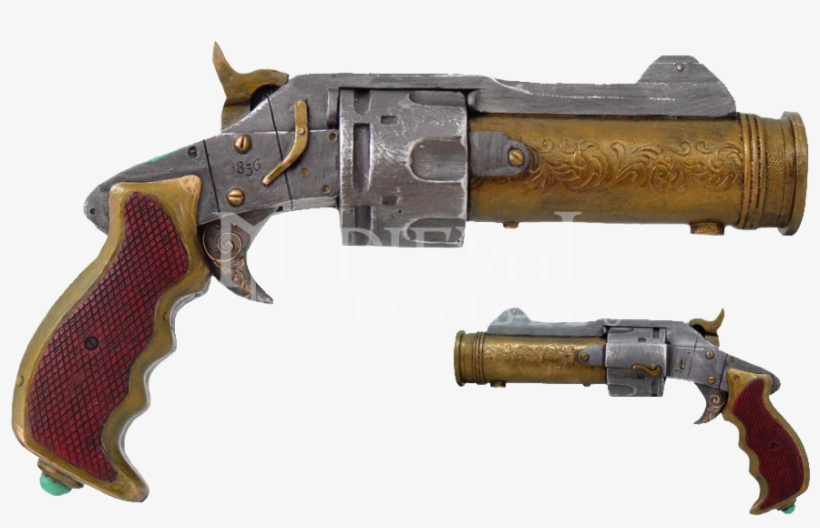 Steampunk Revolver - Colonel Steampunk Collection Pistol Resin Statue, 8, transparent png download