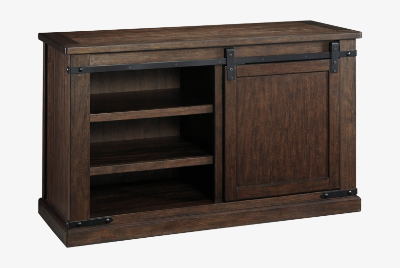 Shop Tv Stands - Ashley Furniture Budmore - Rustic Brown - Medium Tv, transparent png download