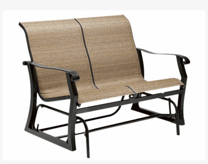 Woodard Cortland Aluminum Sling Gliding Loveseat By - Woodard Cortland Sling Gliding Outdoor Bench, Sandstone, transparent png download