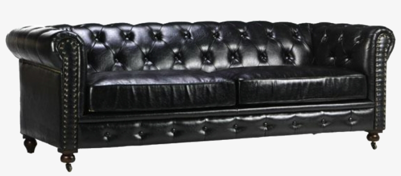 Gordon Black Leather Chesterfield Sofa, transparent png download