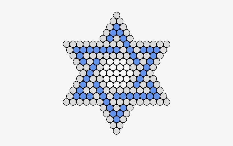 Blue And White Jewish Star Perler Bead Pattern / Bead - Star Perler Bead Patterns, transparent png download