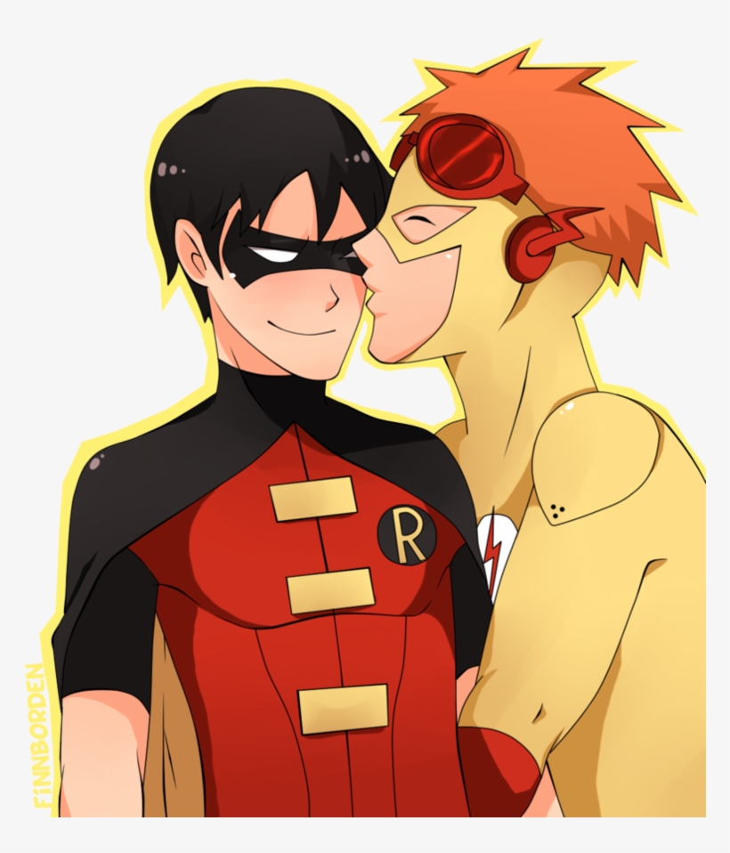 Kid Flash X Robin By Finnborden On Deviantart - Arrow X Flash Yaoi, transparent png download