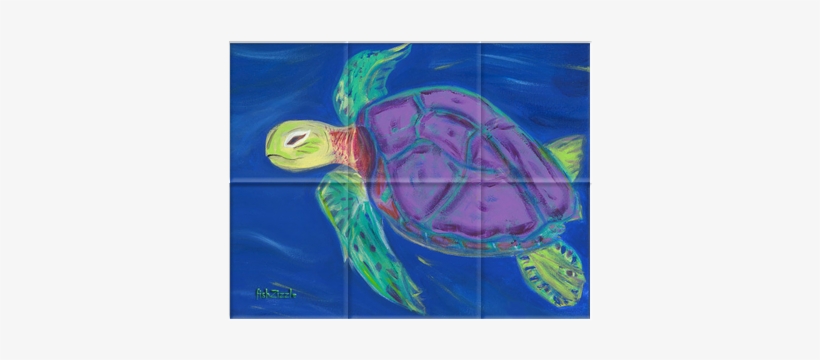 Sea Turtle Tile Art - Sea Turtle Art Print, transparent png download