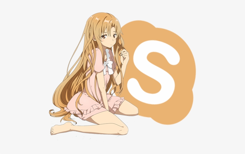 Asuna Yuuki - Skype Logo Anime, transparent png download