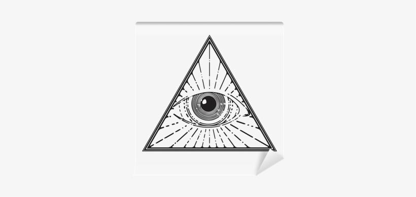 All Seeing Eye Symbol, Vector Illustration Wall Mural - Illuminati Symbol Vector, transparent png download