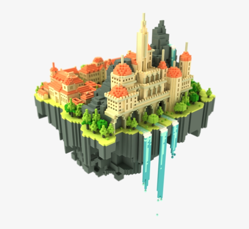 Back 326 Kb - Floating Island Voxel, transparent png download