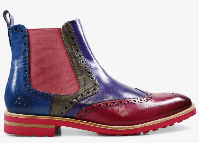 Ankle Boots Eddy 13 Dark Pink Purple Flame Smoke Pop - Bottines Melvin & Hamilton Eddy 13 Dark Pink Purple, transparent png download