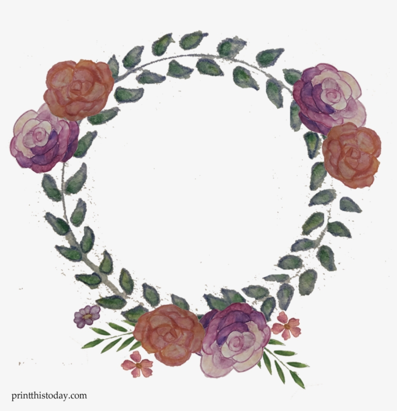 Free Handmade Watercolor Floral Wreath - Watercolor Painting, transparent png download