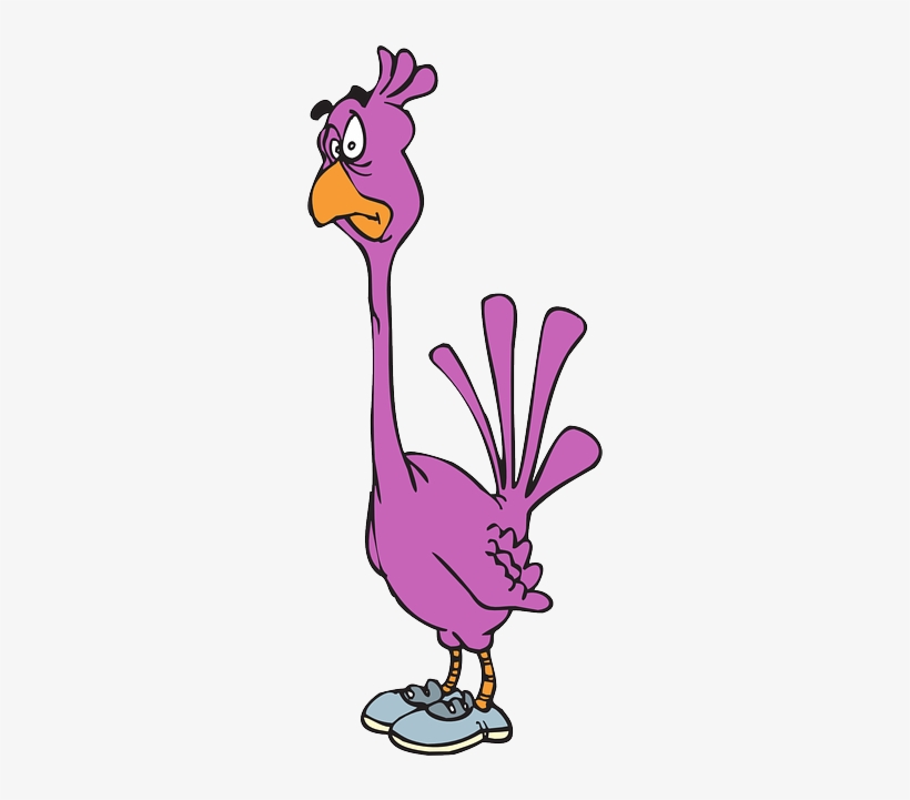 Confused Cartoon, Purple, Bird, Shoes, Art, Animal, - Lila Flamingo, transparent png download