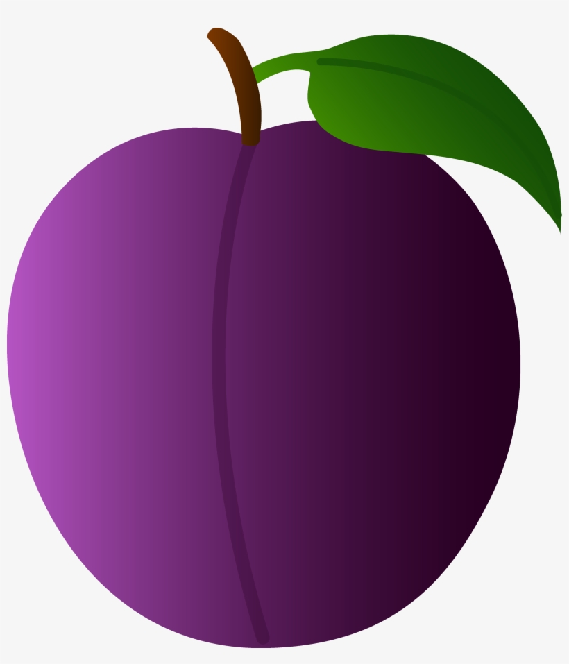 Fruits Clipart Purple Fruit - Clip Art Plum, transparent png download