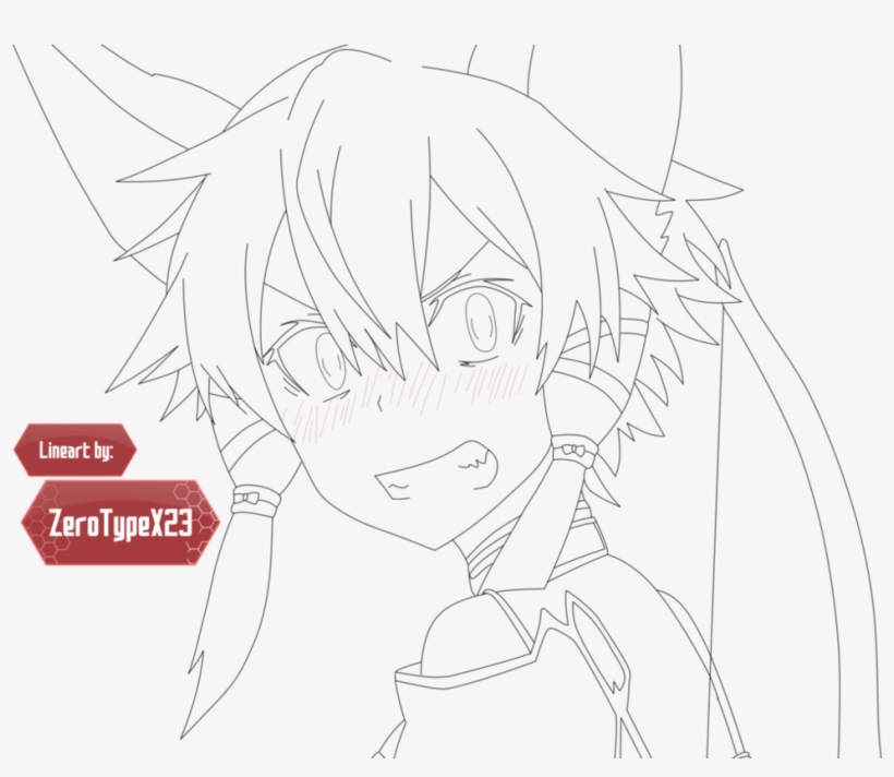 Image Black And White Download Sinon Lineart Ii Gun - Sinon, transparent png download