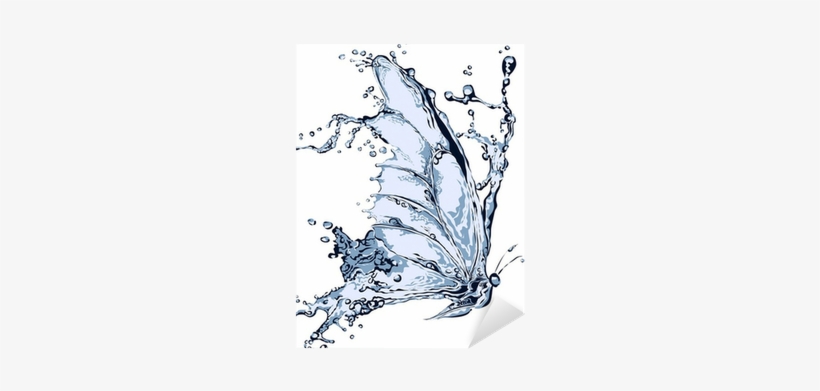 Water Splash Butterfly - Print Water Splash, transparent png download