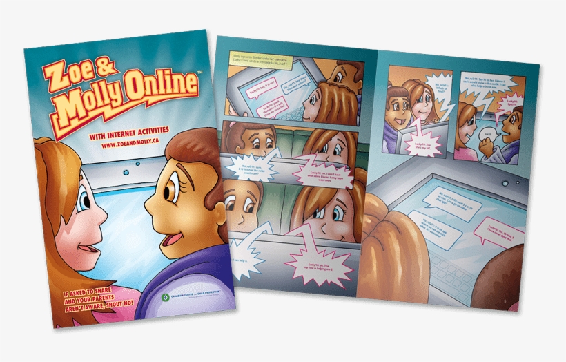 Zoe & Molly Online With Internet Activities - Cartoon, transparent png download