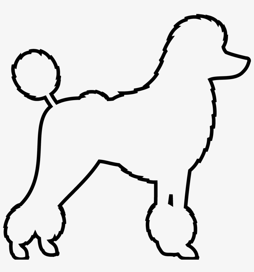 Poodle Rubber Stamp - Dog Rubber Stamp Outline, transparent png download